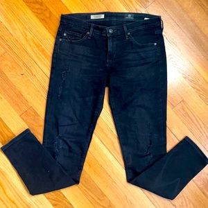 Soft Black Super skinny ankle jeans by AG.